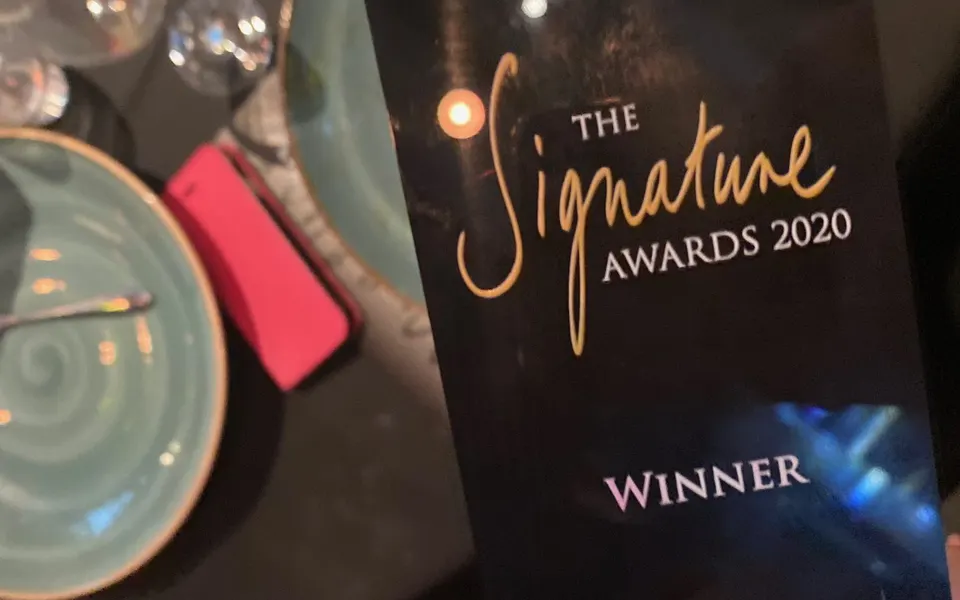 The Signature Awards 2020 winner trophy