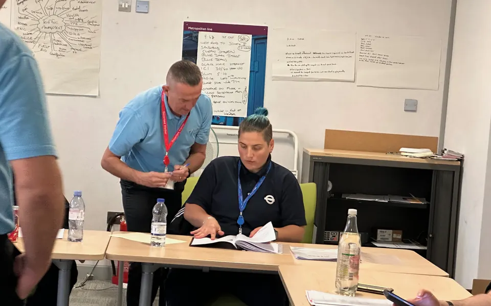 One-to-one support on the pocket notebook exercise