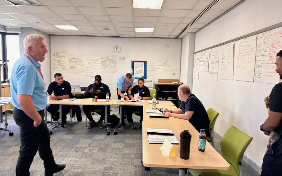 Scenario debrief with the whole group